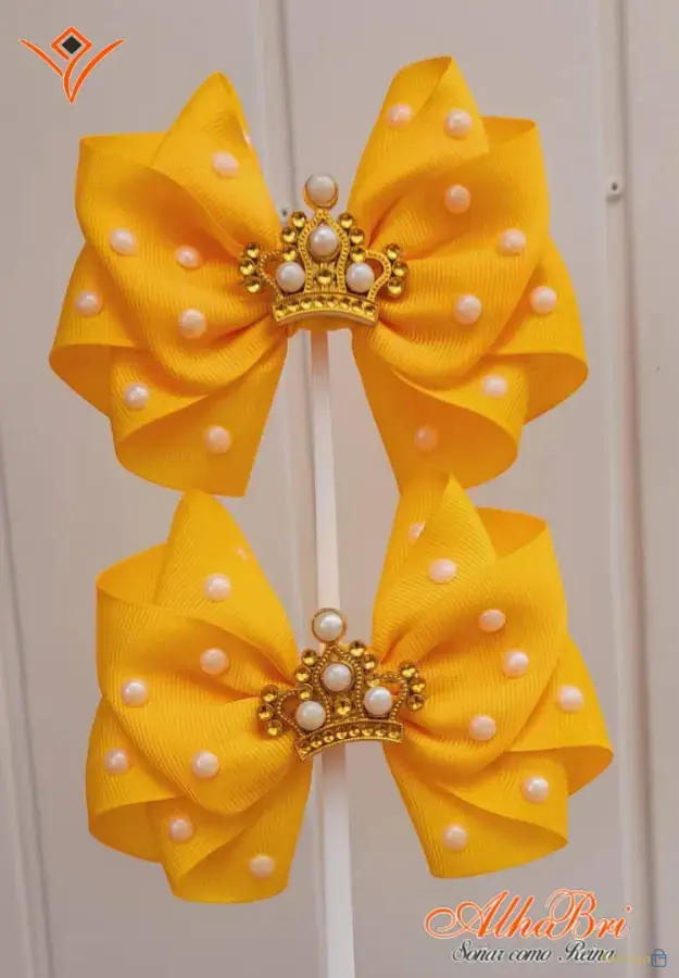 Lazo Milena cinta de 5cm con corona dorada