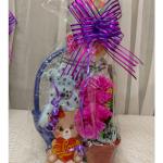 Regalo Día de la Madre con Perrito Dálmata, Osito Decorativo y Flores Fucsias – Sorpresa Colorida para Mamá