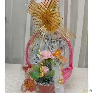 Regalo para Mamá con Perritos Dálmata, Osito y Flor Rosada – Detalle Dulce Día de las Madres